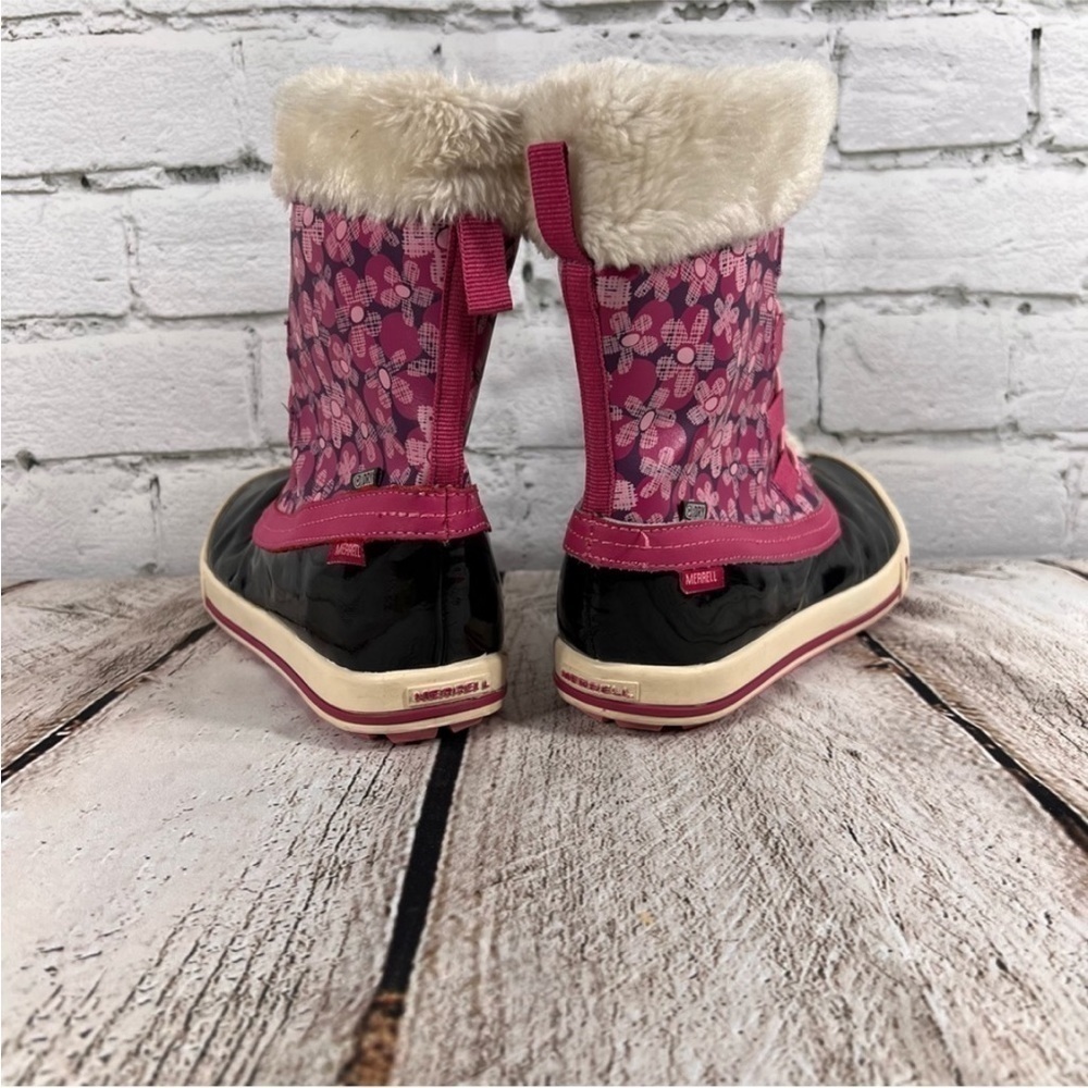 Merrell Girls Spruzzi Waterproof Rain / Snow Boots Size 5 Pink Floral - Picture 7 of 11